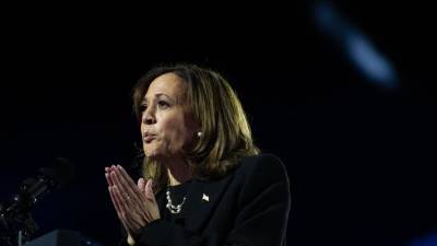 La vicepresidenta estadounidense y candidata demócrata a la Casa Blanca, Kamala Harris, este lunes en un mitin en Filadelfia, Estados Unidos.