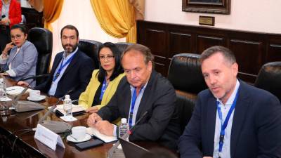 <b><span class=mln_uppercase_mln>Encuentros.</span></b> Miembros de la misión se reunieron con el Canciller y con la Junta Directiva del CN