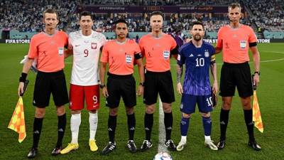 Saíd Martínez durante el partido de fase de grupos entre Argentina y Polonia.