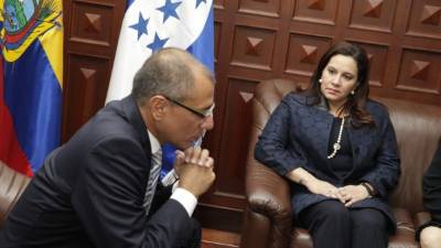 El ecuatoriano Jorge Glas y la primera dama.