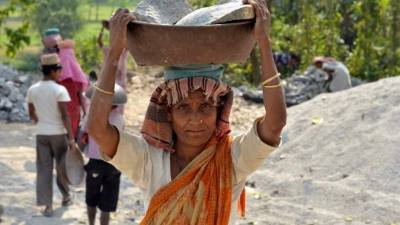 Una mujer en Nagaon, India.