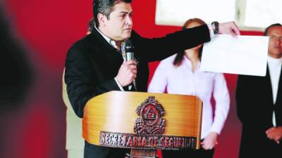 El presidente Hernández afirmó que el combate a la criminalidad ha dado resultados.