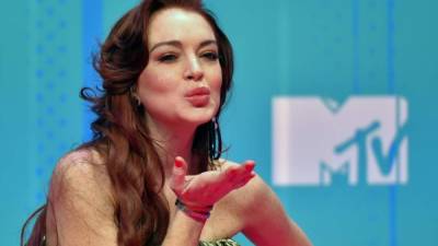 La actriz Lindsay Lohan en la alfombra roja de los MTV Europe Music Awards en España el pasado 04 de noviembre.