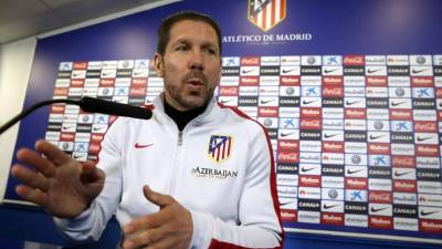 Diego Simeone en la conferencia de prensa ofrecida este martes.