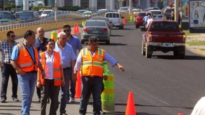 El alcalde Calidonio supervisó la colocación de microcarpeta en Circunvalación.