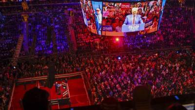 Trump durante un acto electoral celebrado en el Madison Square Garden de Nueva York, Estados Unidos.