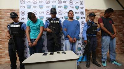 Los miembros de la banda fueron presentados por las autoridades en Tegucigalpa.
