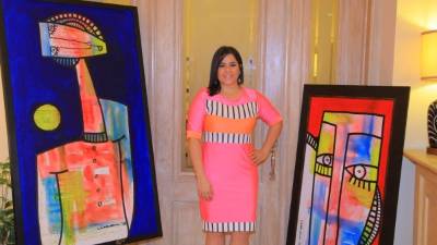 Alejandra Venegas compartió en la muestra.
