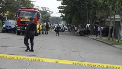 El lugar donde fueron ultimados ayer el abogado Eduardo Gauggel y su hijo.