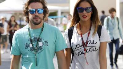 Fernando Alonso y su ahora expareja, Lara Álvarez.