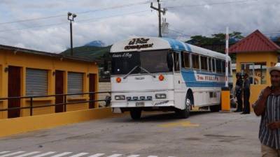 Los buses en la nueva terminal.