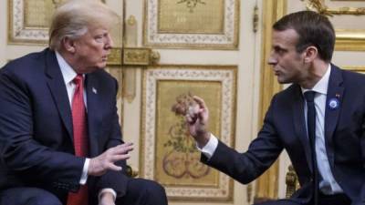 Trump y Macron sostuvieron una acalorada discusión en París por la propuesta francesa de crear un ejército europeo./AFP.