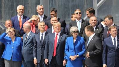 La reunión se celebra en un contexto de división entre Estados Unidos y Europa en ámbitos como el comercio. Foto: AFP