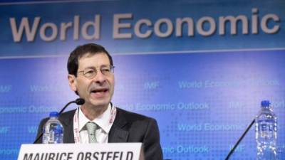 Maurice Obstfeld, economista en jefe del FMI, durante la rueda de prensa del informe oficial.