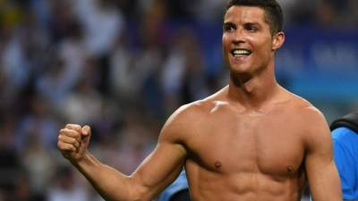 Cristiano Ronaldo celebrando la obtención de la Champions League. Foto AFP