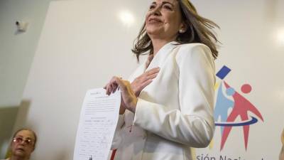 Fotografía de archivo donde se observa a la líder dopositora venezonala María Corina Machado.