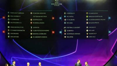Así quedaron definidos los grupos de la UEFA Champions League 2019-20. Foto AFP