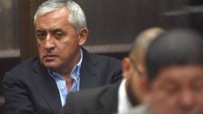 Pérez Molina durante la audiencia en los juzgados de la capital guatemalteca.