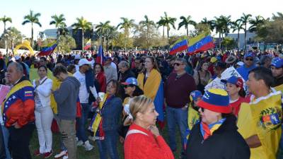 Foto de archivo de ciudadanos venezolanos en una manifestación en Doral (Estados Unidos).