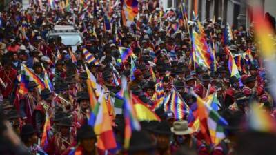 Marchas en La Paz a favor del expresidente Evo Morales.