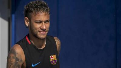 El futbolista Neymar llega para un entrenamiento del FC Barcelona el pasado 20 de julio. EFE