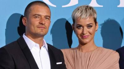 Orlando Bloom y Katy Perry en la Gala para el Océano Global en Mónaco. Fotos: AFP.