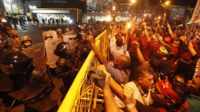 La marcha se disolvió tras el lanzamiento de bombas lacrimógenas.