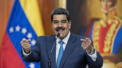 El presidente de Venezuela, Nicolás Maduro, ofrece una rueda de prensa con medios internacionales este viernes, en Caracas (Venezuela). EFE/Rayner Peña