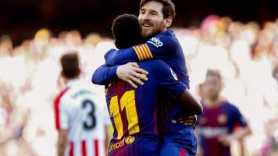 Messi anotó su gol 25 en la Liga de España. FOTO EFE/ Quique García