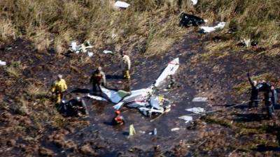 En la avioneta, que se estrelló a unos 8 km del aeropuerto de Ayolas, en la frontera con Argentina. AFP