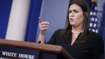 En la imagen, la secretaria de prensa de la Casa Blanca, Sarah Huckabee Sanders. EFE/Archivo