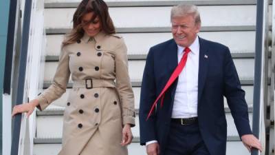 El presidente de EEUU, Donald Trump y su esposa Melani Trump. Foto: AFP