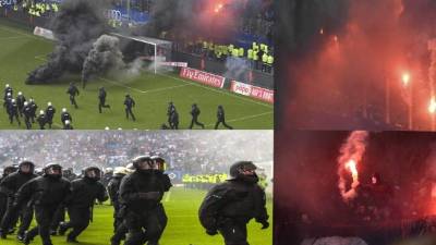 El Hamburgo SV, campeón de Europa en 1983 y único equipo que había disputado hasta ahora las 55 ediciones de la Bundesliga (creada en 1963), descendió este sábado a la segunda división del fútbol alemán. La afición del club no se contuvo y desató el caos en el estadio, las imágenes son dramáticas. FOTOS EFE