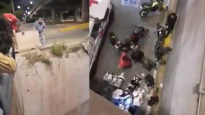 El conductor de la moto cayó en el puente a desnivel.