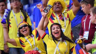 Estas aficionadas colombianas apoyaron a su selección en Mundial de Rusia. Foto AFP