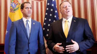 El líder opositor venezolano Juan Guaidó y el secretario de Estado de Estados Unidos, Mike Pompeo.