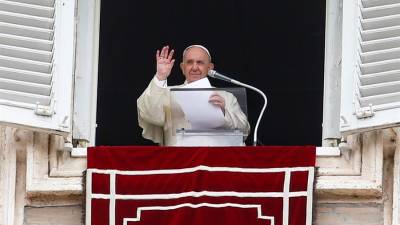 El papa Francisco al término del rezo dominical del Angelus.