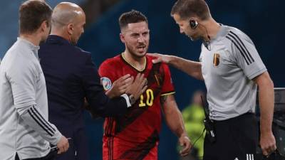 Eden Hazard es duda para el duelo de cuartos de final. Foto AFP.