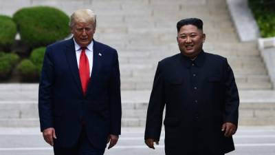 El presidente de EEUU, Donald Trump y su homólogo norcoreano, Kim Jong Un. AFP