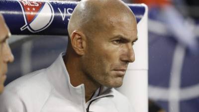 El entrenador de Real Madrid Zinedine Zidane durante el Partido de las Estrellas entre el MLS All-Stars y el Real Madrid en Chicago el pasado jueves. EFE