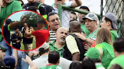 Los comunicadores fueron agredidos en las graderías y tuvo que intervenir el presidente del Marathón, Orinson Amaya.