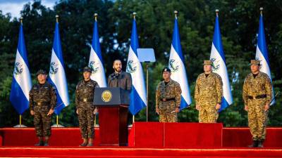 Bukele durante un discurso a la Nación en el Día de la Independencia de El Salvador.