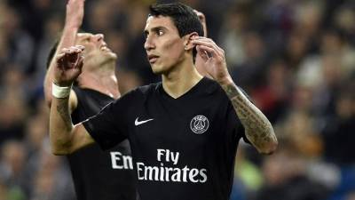 Di María durante el partido contra el Real Madrid. Foto AFP