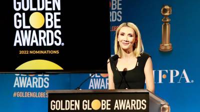 Foto de archivo de la presidenta de HFPA, Helen Hoehne. quien anunció a los nominados a los Golden Globe Awards en el Beverly Hilton de Beverly Hills, California, EE. UU., el 13 de diciembre de 2021.