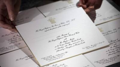 Estas son las invitaciones a la boda del príncipe Enrique de Inglaterra y Meghan Markle.