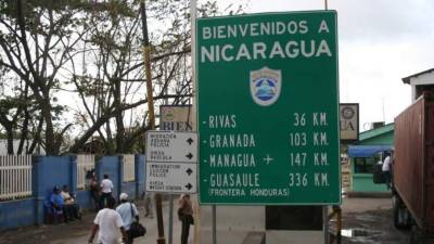 Paso fronterizo de Guasaule, entre Nicaragua y Honduras.