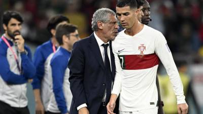 Fernando Santos y Cristiano Ronaldo durante el partido ante Corea del Sur.