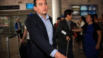 Jorge Jiménez a su llegada a Tegucigalpa.