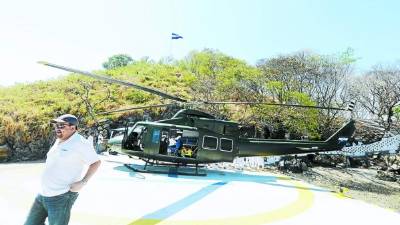 El presidente Juan Orlando Hernández inauguró el 22 de marzo un helipuerto en Isla Conejo.