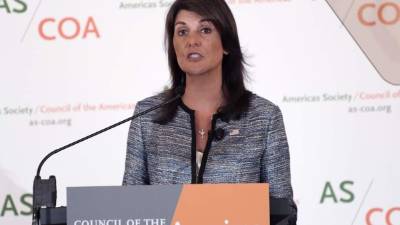 La embajadora de Estados Unidos ante la ONU, Nikki Haley, arremetió contra Venezuela y Nicaragua en la Conferencia de las Américas./EFE.